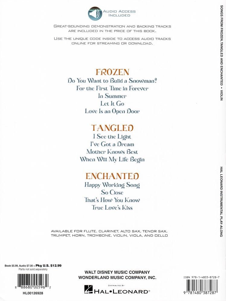 Songs from Frozen, Tangled, and Enchanted - for Violin - Hal Leonard - Image 4