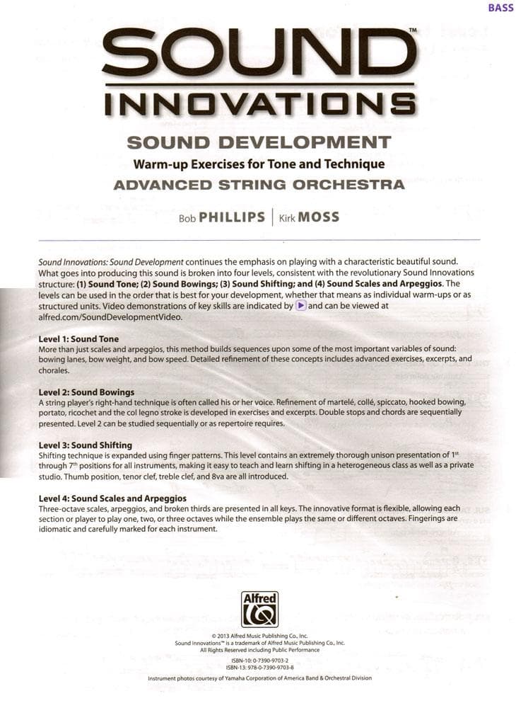 Sound Innovations - Sound Development - Advanced String Orchestra - Bass - Phillips and Moss - Alfred - Image 2
