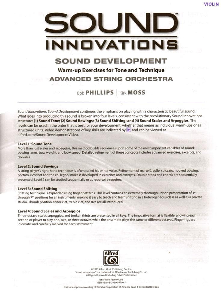 Sound Innovations - Sound Development - Advanced String Orchestra - Violin - Phillips and Moss - Alfred - Image 2