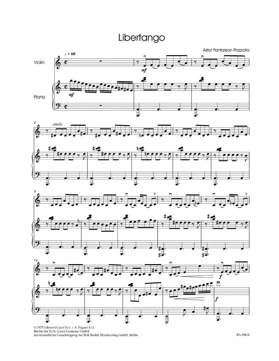 Ready to Play: Tango Classics for Violin and Piano - edited by George A Speckert - Bärenreiter - Image 3