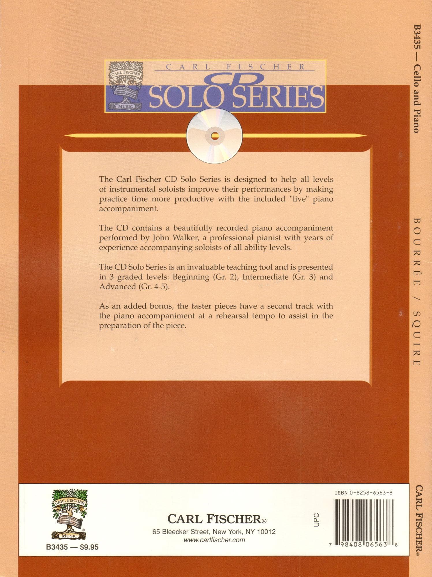 Squire, William Henry - Bouree Op 24 For Solo Cello & Piano Published by Carl Fischer - Image 4