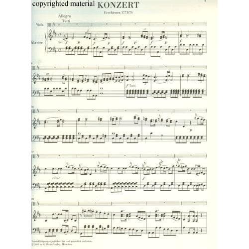 Stamitz-Concerto in D Major, Op 1 For Viola and Piano Published by G Henle Verlag - Image 2