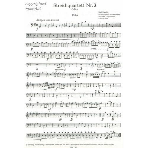 Stamitz - Quartet No 2 In G Major Published by Zimmermann - Frankfurt - Image 5