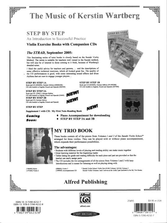Wartberg, Kerstin - Step By Step My First Note Reading Book - Violin and CD - published by Summy-Brichard - Image 4