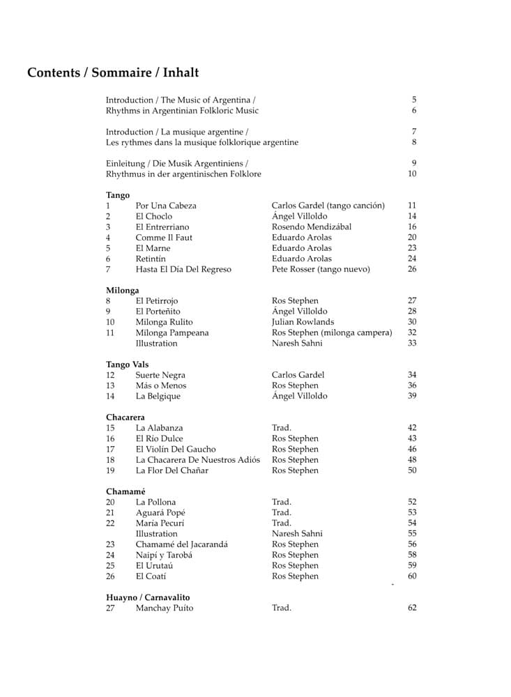 Argentinian Tango and Folk Tunes, 41 Traditional Pieces - for Violin - edited by Ros Stephen - Schott - Image 2