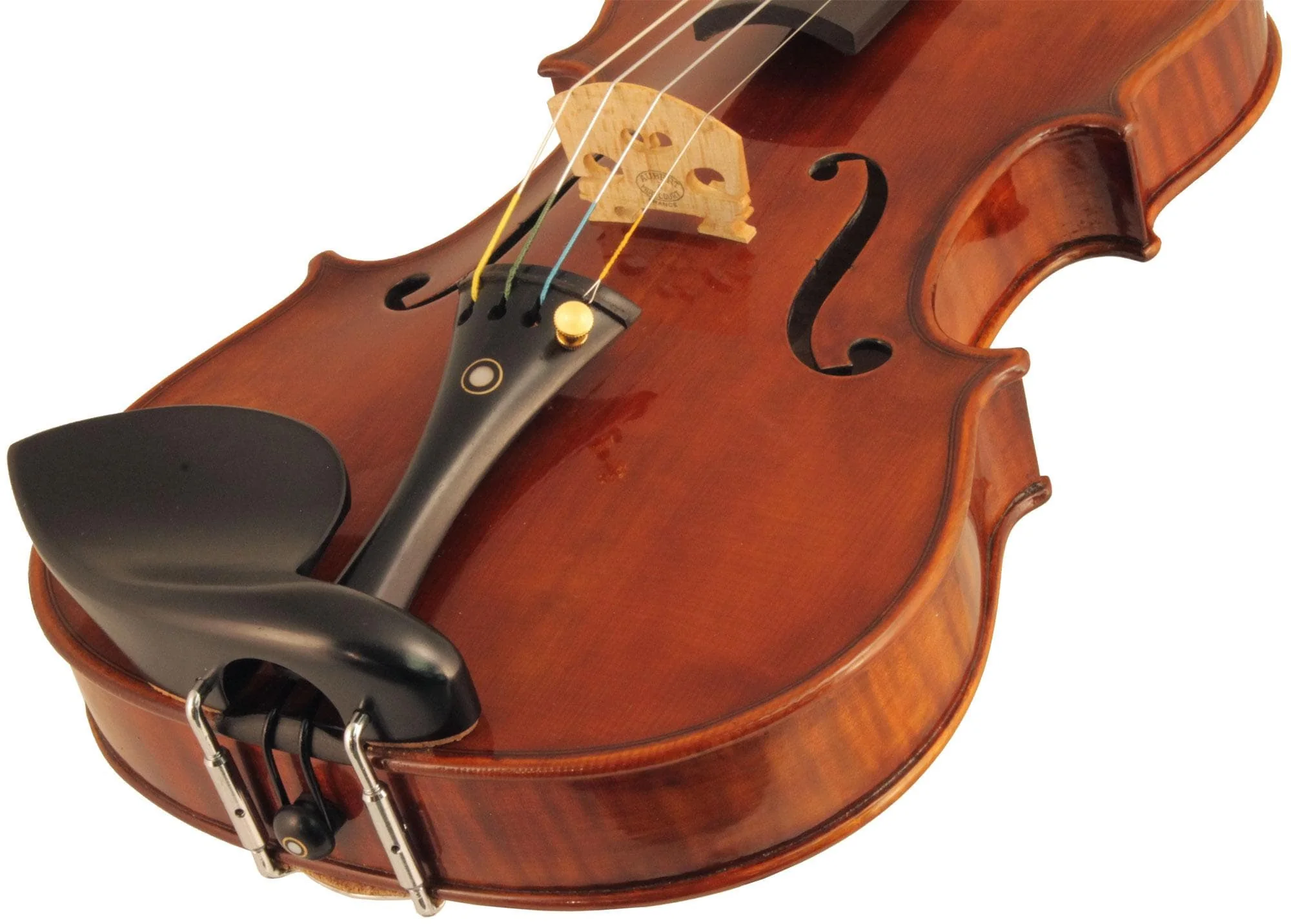 Strad Ebony Violin Chinrest - Large Plate with Hump - Image 2