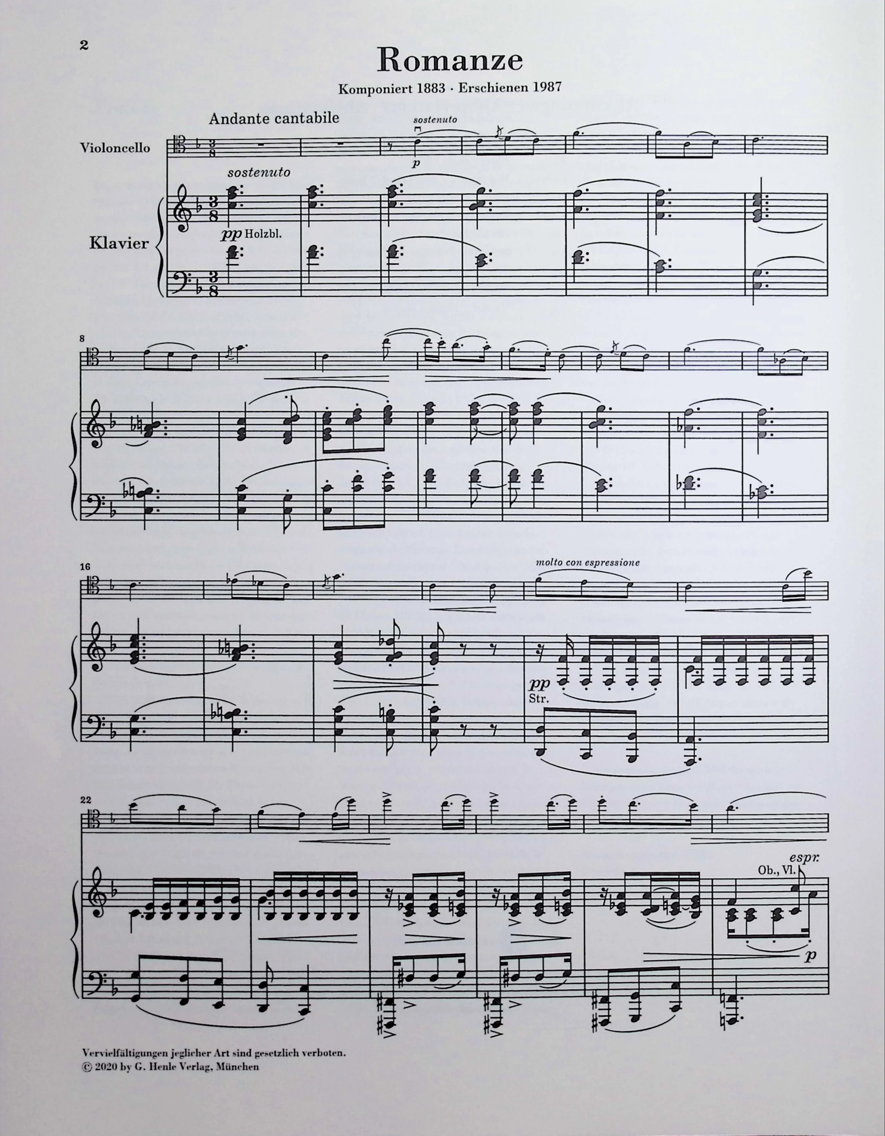 Strauss, Richard - Sonata in F major op. 6 for Violoncello and Piano - Edited by Jost - G. Henle Verlag - Image 2