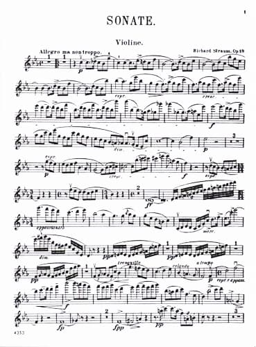 Strauss, Richard - Violin Sonata in E-Flat Major, Op 18 - Violin and Piano - Kalmus - Image 2