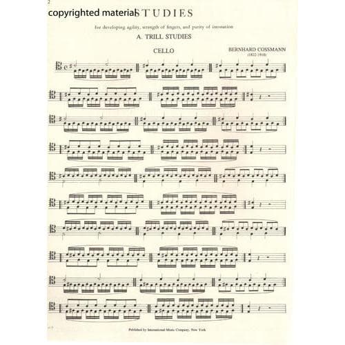 Cossmann - Studies For Development of Agility of Fingers For Cello Published by International Music - Image 2