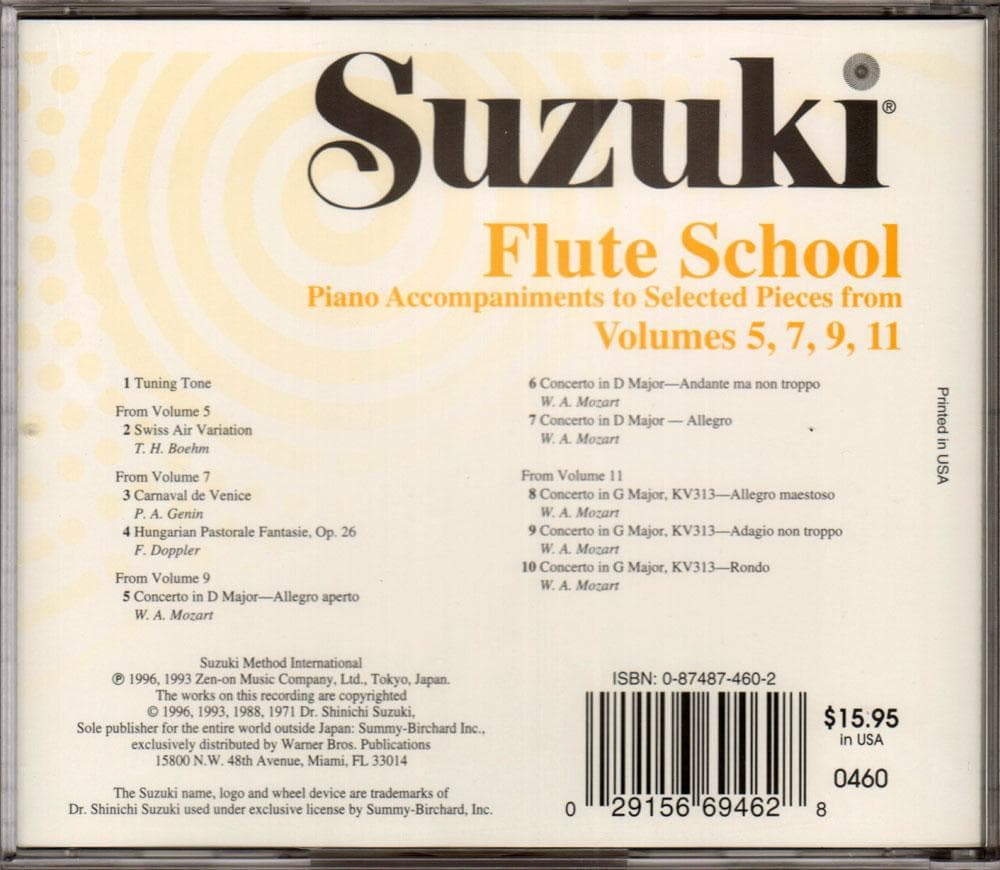 Suzuki Flute School CD, Selected Music from Volumes 5, 7, 9, and 11 - Image 2