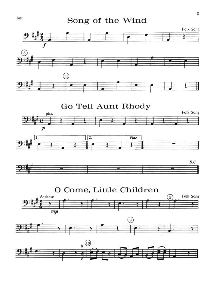String Orchestra Accompaniments to Solos from Suzuki Violin School, Volumes 1 and 2 - Bass - Image 2
