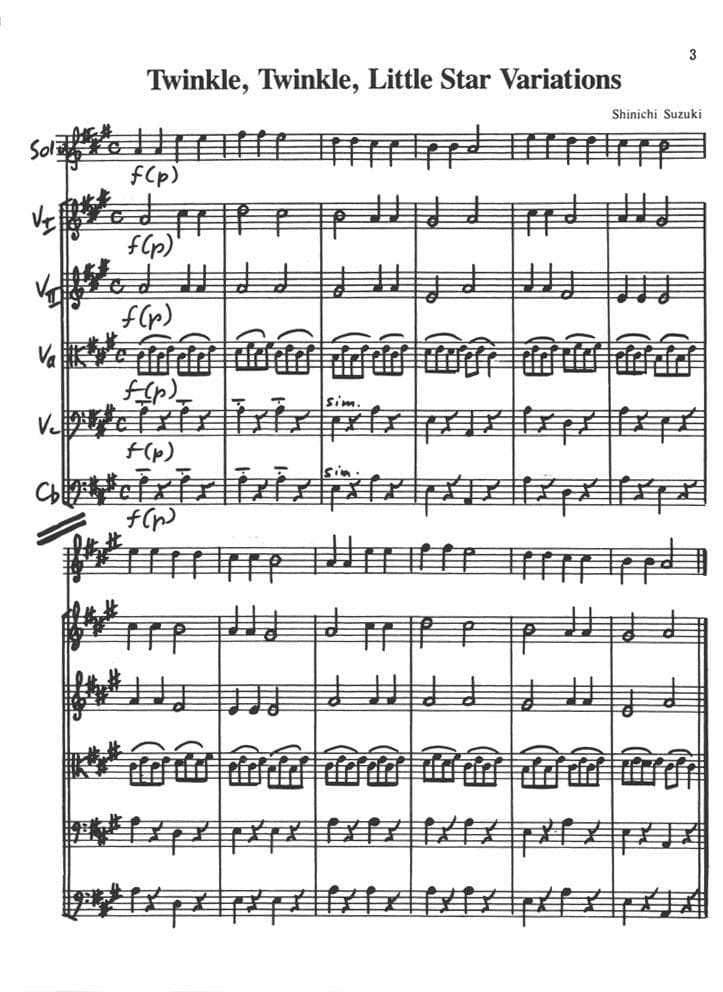 String Orchestra Accompaniments to Solos from Suzuki Violin School, Volumes 1 and 2 - Score - Image 3