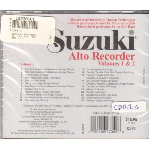 Suzuki Recorder School CD, Volumes 1 and 2, Alto, Performed by Verbruggen - Image 2