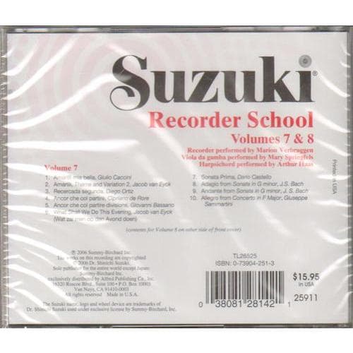 Suzuki Recorder School CD, Volumes 7 and 8, Alto or Soprano, Performed by Verbruggen - Image 2