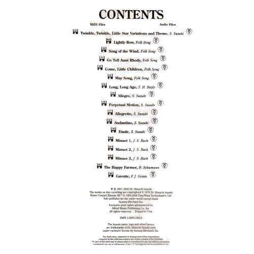 Suzuki Violin School Piano Accompaniment MIDI/CD-ROM, Volume 1 - Image 2
