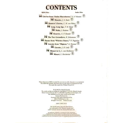 Suzuki Violin School Piano Accompaniment MIDI/CD-ROM, Volume 2 - Image 2
