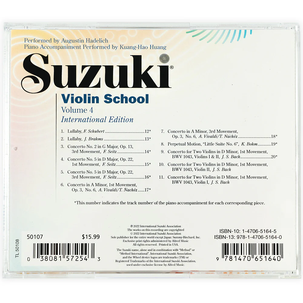 Suzuki Violin School CD, Volume 4, Performed by Hadelich - Image 2