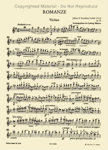 Svendsen, Johan - Romance Op 26 - Violin and Piano - Peters - Image 3