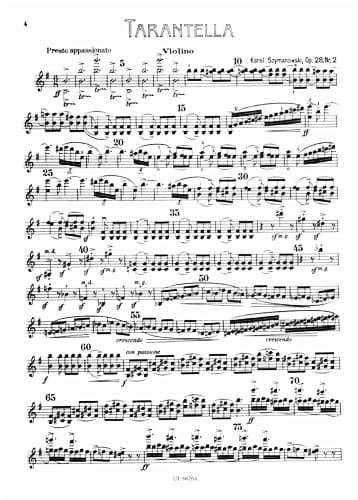 Szymanowski, Karol - Nocturne and Tarantella, Op 28 - Violin and Piano - Universal Edition - Image 3