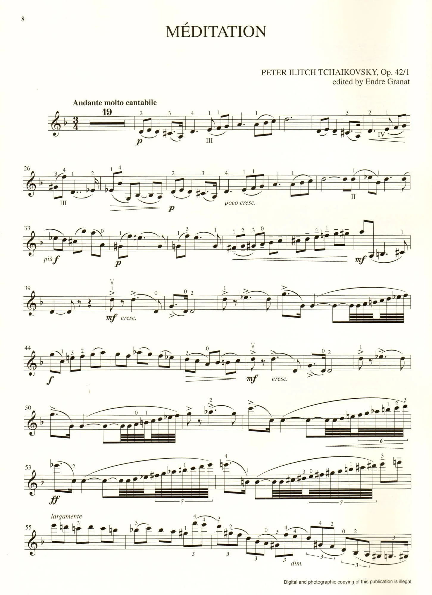 Tchaikovsky, P - Heifetz Collection: Tchaikovsky Complete Works for Violin and Piano - edited by Endre Granat - Lauren Keiser (Hal Leonard) - Image 2