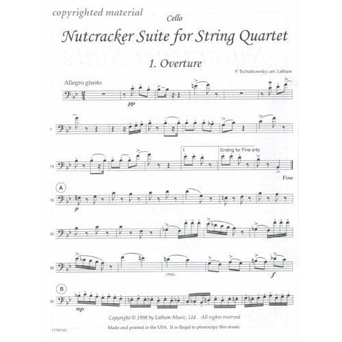 Tchaikovsky, Pyotr Ilyich - Parts - Nutcracker Suite For String Quartet Arranged and Published by Lathem - Image 5