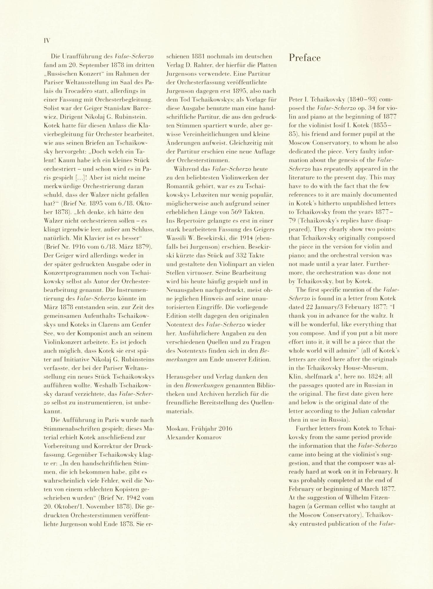 Tchaikovsky, P.I. - Valse-Scherzo, Opus 34 - for Violin and Piano - edited by Komarov and Turban - G Henle Verlag URTEXT - Image 3