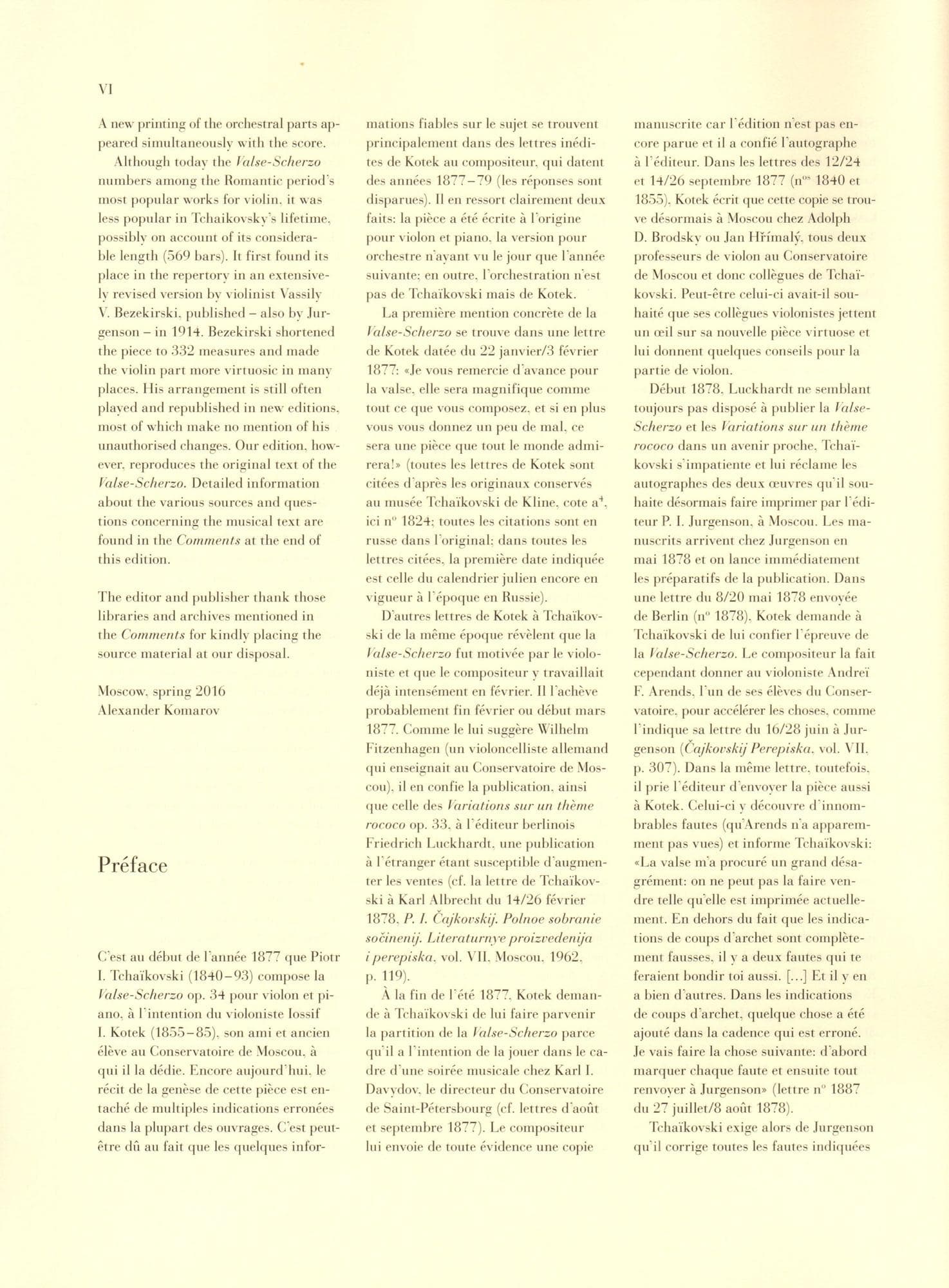 Tchaikovsky, P.I. - Valse-Scherzo, Opus 34 - for Violin and Piano - edited by Komarov and Turban - G Henle Verlag URTEXT - Image 5