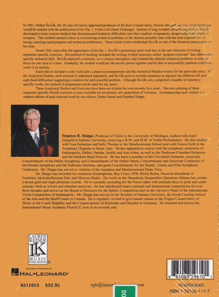 Sevcik, Otakar - Analytical Studies & Exercises for Tchaikovsky's Violin Concerto in D Major, Op 19 - for Violin and Piano - edited by Stephen Shipps - Lauren Keiser - Image 4