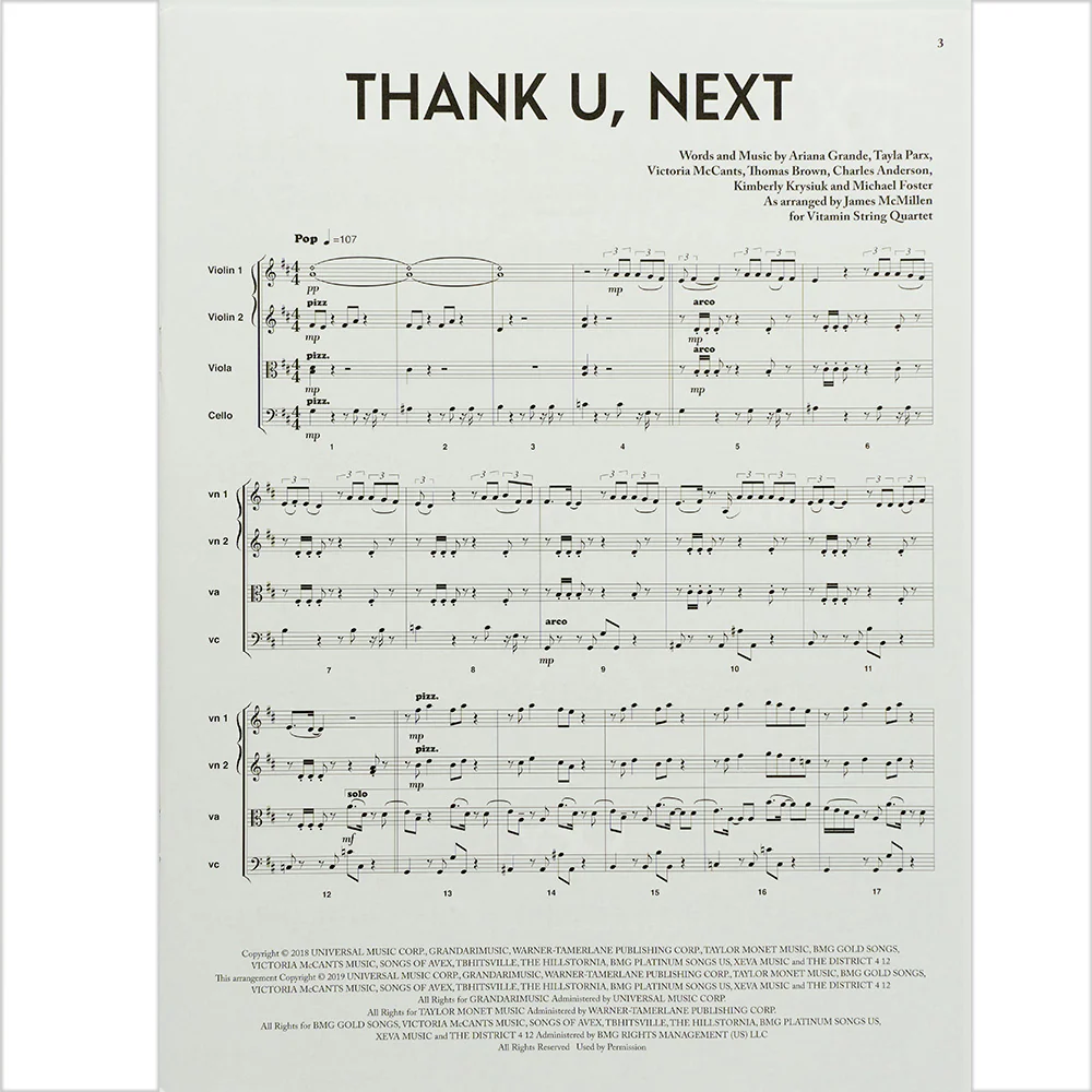 Thank U, Next - featured in the Netflix Series Bridgerton - for String Quartet - Softcover - Image 2