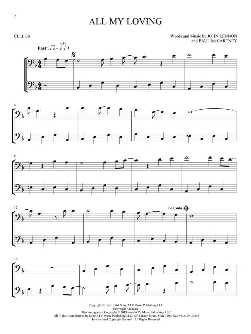 The Beatles for Two: 23 Favorites - Two Cellos - Arranged by Mark Phillips - Hal Leonard - Image 3