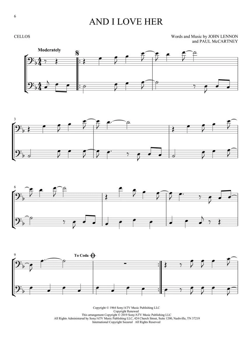The Beatles for Two: 23 Favorites - Two Cellos - Arranged by Mark Phillips - Hal Leonard - Image 5