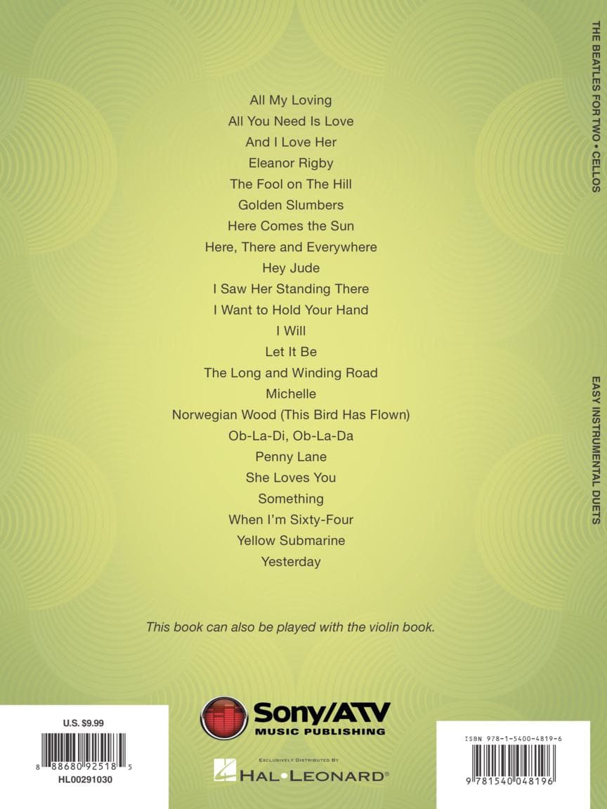 The Beatles for Two: 23 Favorites - Two Cellos - Arranged by Mark Phillips - Hal Leonard - Image 6