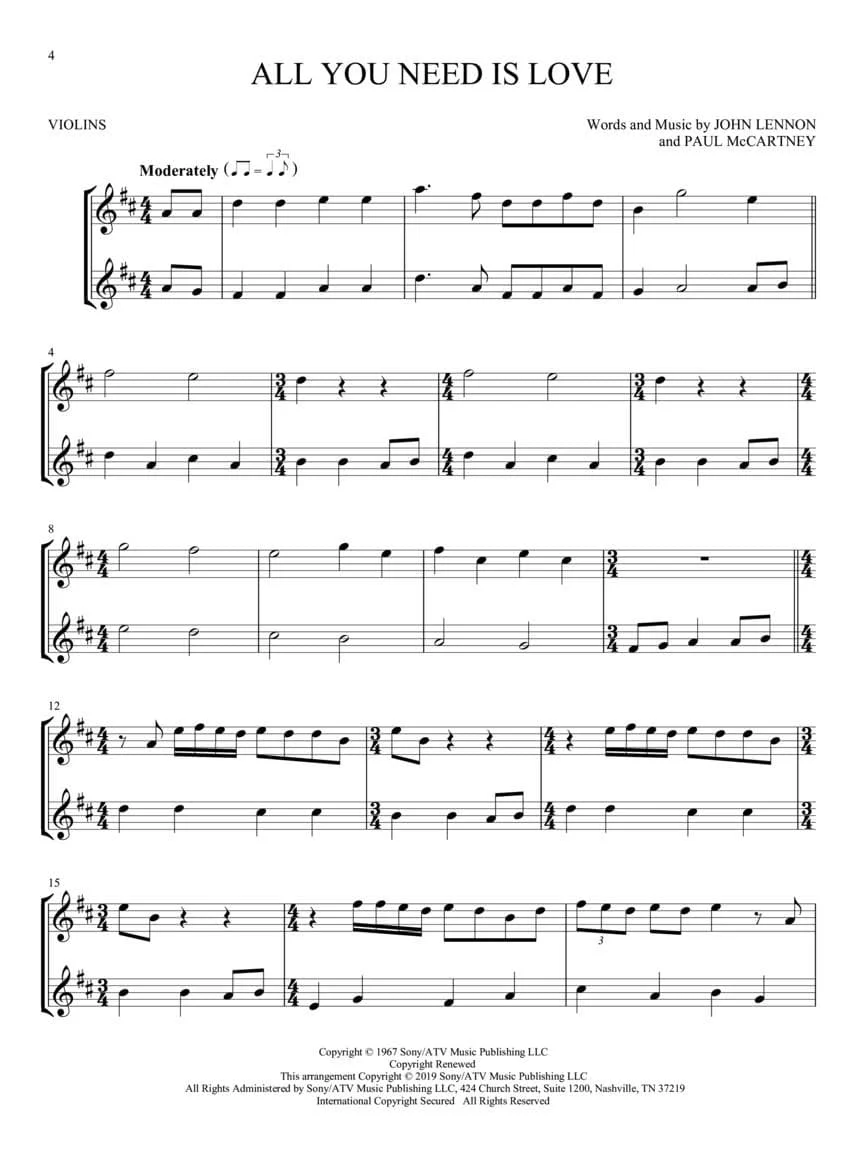 The Beatles for Two: 23 Favorites - Two Violins - Arranged by Mark Phillips - Hal Leonard - Image 4