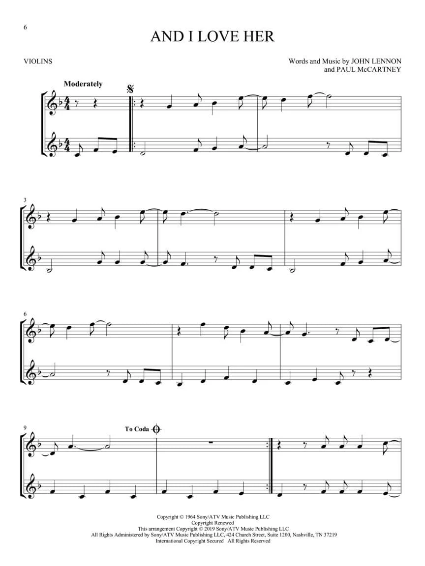 The Beatles for Two: 23 Favorites - Two Violins - Arranged by Mark Phillips - Hal Leonard - Image 5