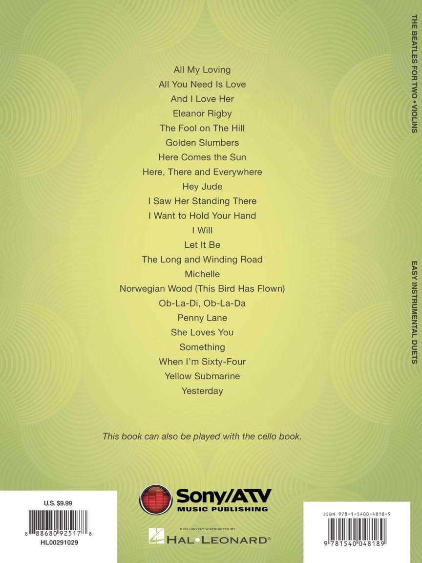 The Beatles for Two: 23 Favorites - Two Violins - Arranged by Mark Phillips - Hal Leonard - Image 6
