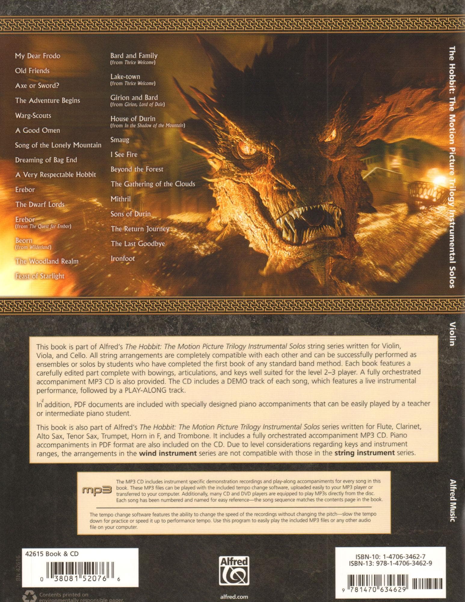 Howard Shore - The Hobbit: Instrumental Solos - for Violin with CD or Piano - Alfred - Image 4