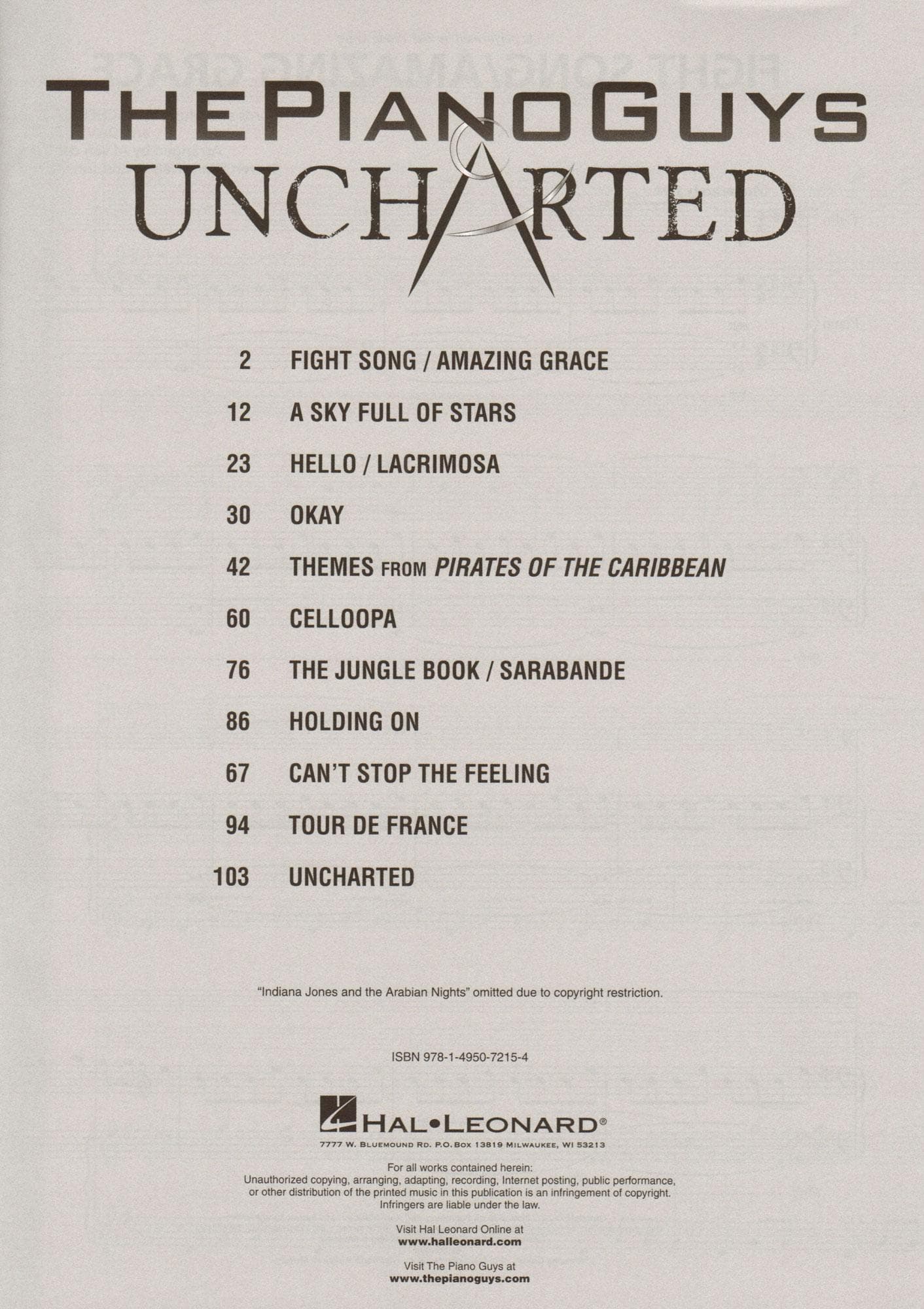 The Piano Guys: Uncharted - for Solo Piano with Optional Cello - Hal Leonard - Image 2