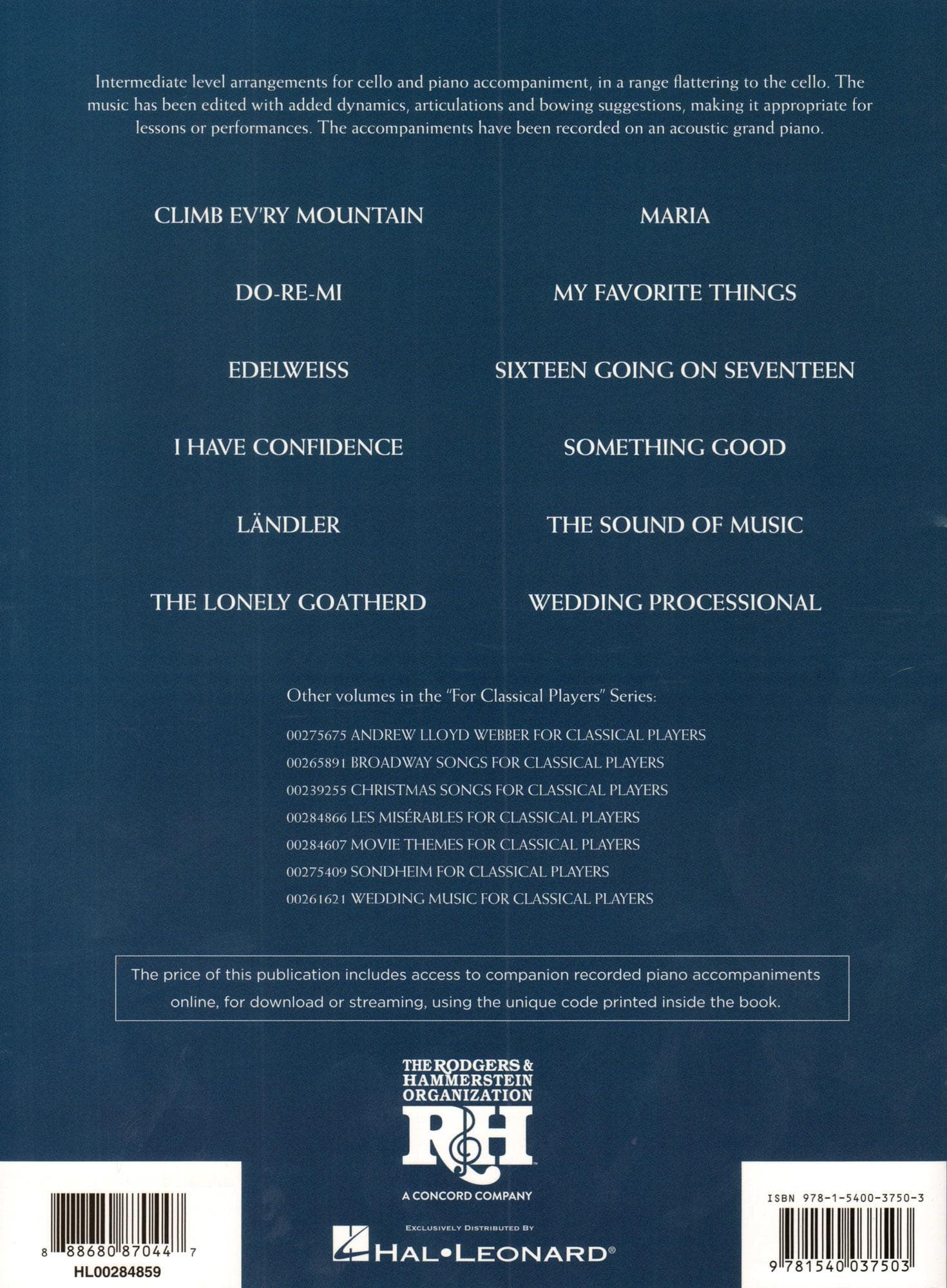 The Sound of Music for Classical Players - Cello and Piano - with Online Audio Accompaniment/Sheet Music - Hal Leonard - Image 4