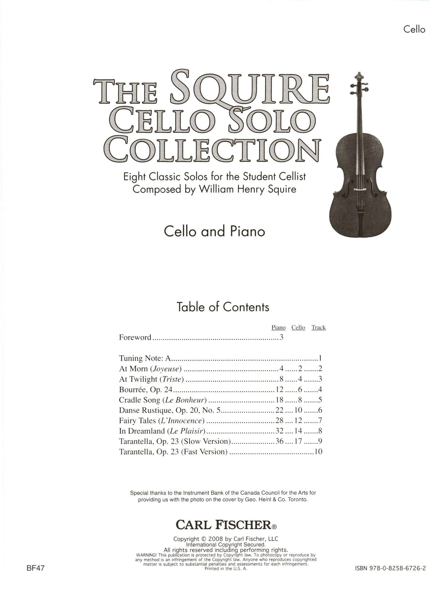 The Squire Cello Solo Collection - 8 Pieces by William Henry Squire - for Cello and Piano or Audio Accompaniment - Carl Fischer - Image 4