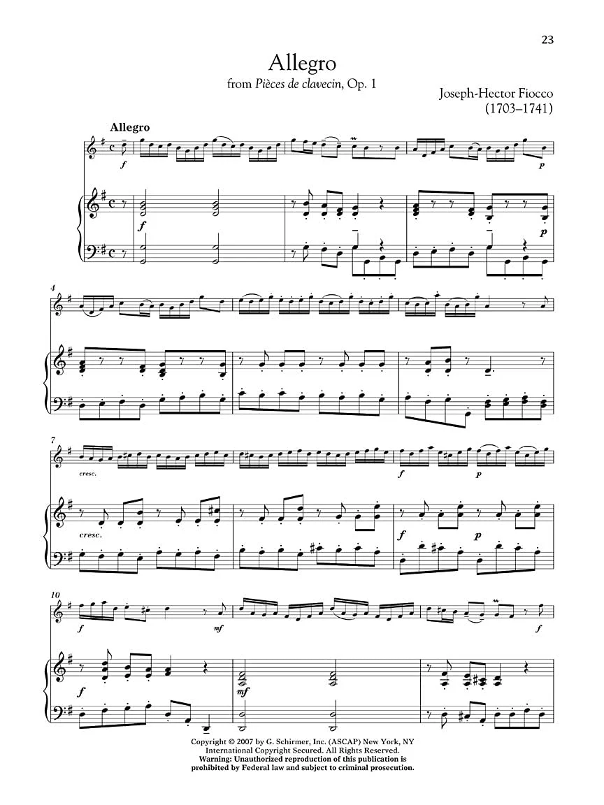 The Violin Collection 11 Pieces by 11 Composers - Violin and Piano, with Accompaniment CD - published by G Schirmer - Image 3