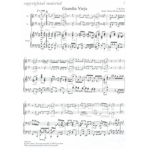 Thomas-Mifune - Four Tangos for Piano Trio, Volume 2 Published by Edition Kunzelmann - Image 3