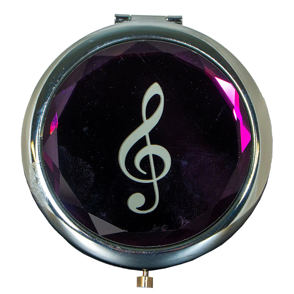 Treble Clef Compact Mirror - Purple