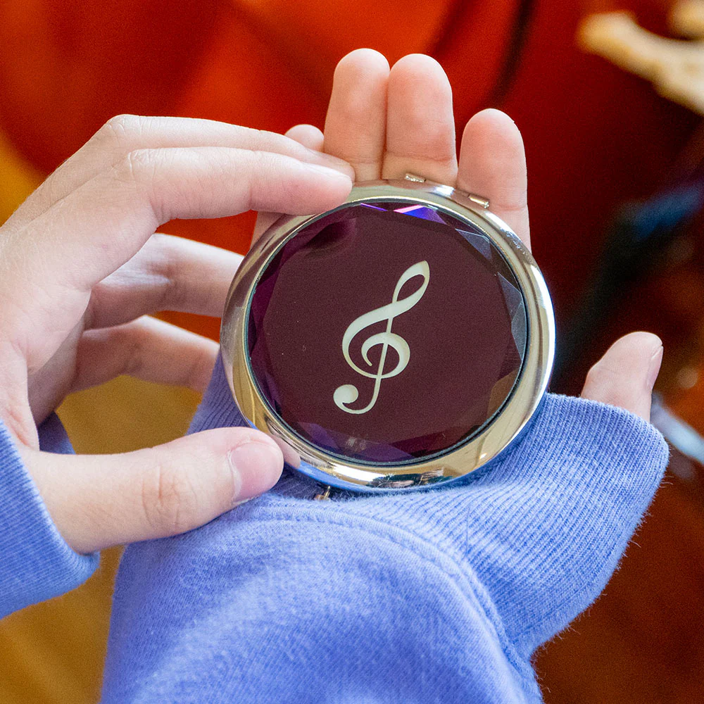 Treble Clef Compact Mirror - Purple - Image 2