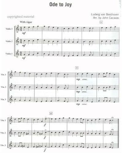 More Trios for Violins: 22 Distinctive Arrangements of Famous Music - arranged by John Cacavas - Alfred Edition - Image 3