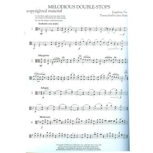 Trott - Melodious Double Stops, Viola Book 1 Published by G Schirmer - Image 2