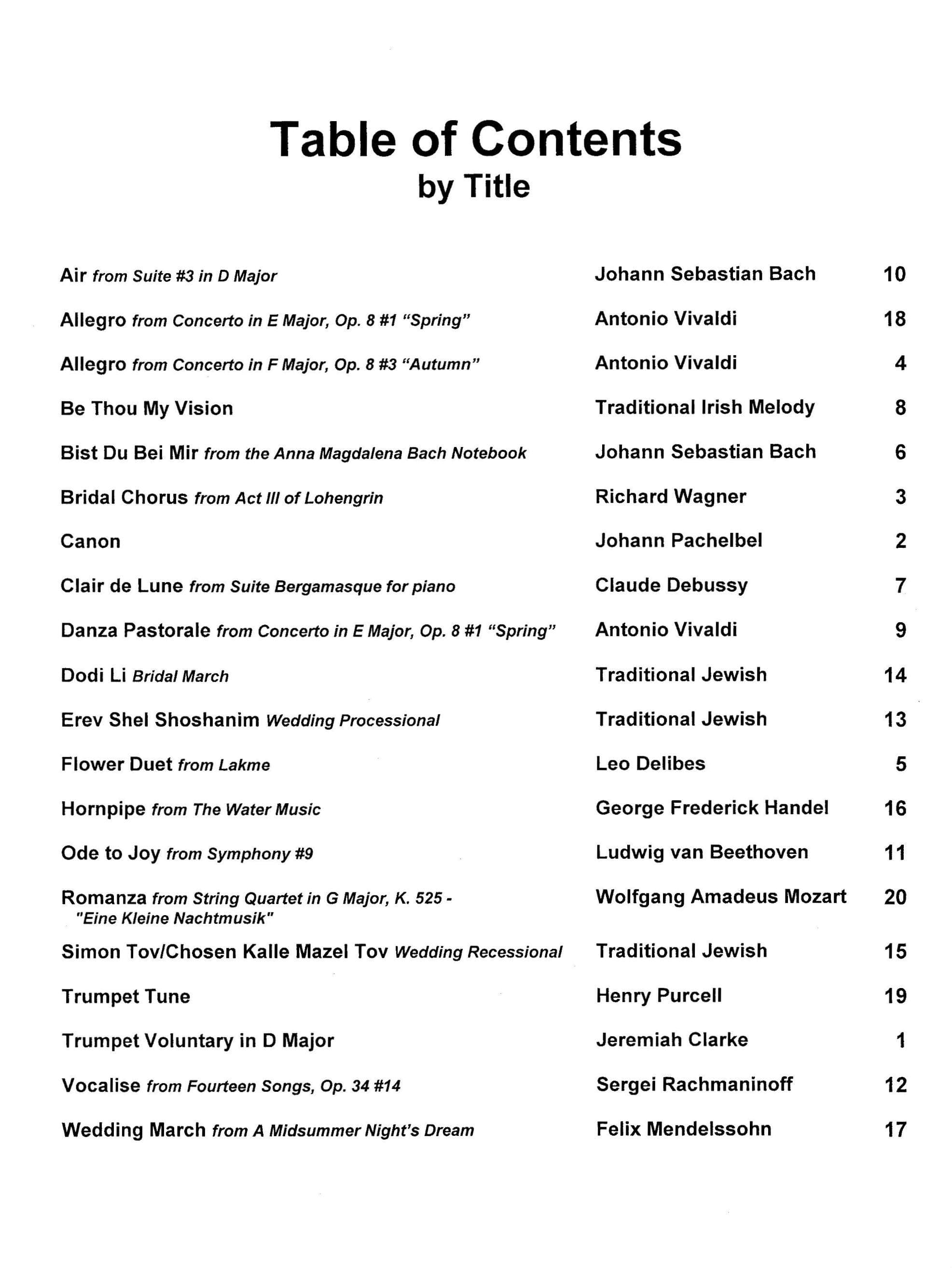 Twenty Traditional Wedding Solos, for Violin and Piano Published by Last Resort Music Publishing - Image 2