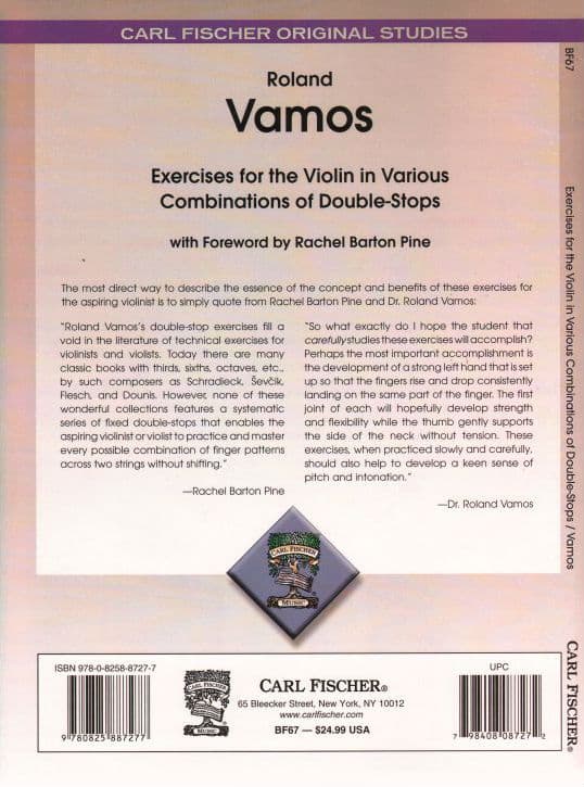 Vamos, Roland - Exercises for the Violin in Various Combinations of Double-Stops - Carl Fischer Edition - Image 4