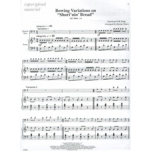 Progressive Repertoire for the Double Bass - Volume 1 Piano Accompaniment - by George Vance - Published by Carl Fischer - Image 5