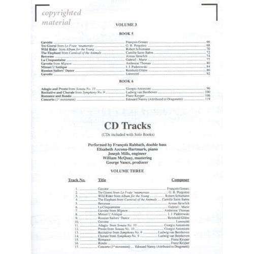 Progressive Repertoire for the Double Bass - Volume 3 Piano Accompaniment - by George Vance - Published by Carl Fischer - Image 3