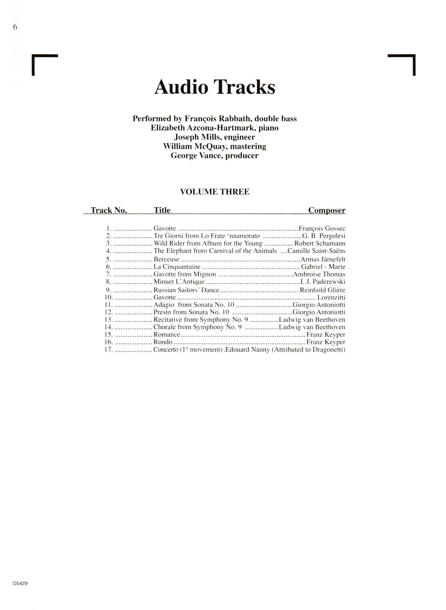 Progressive Repertoire for the Double Bass - Volume 3 Bass Book - by George Vance - Published by Carl Fischer - Image 3